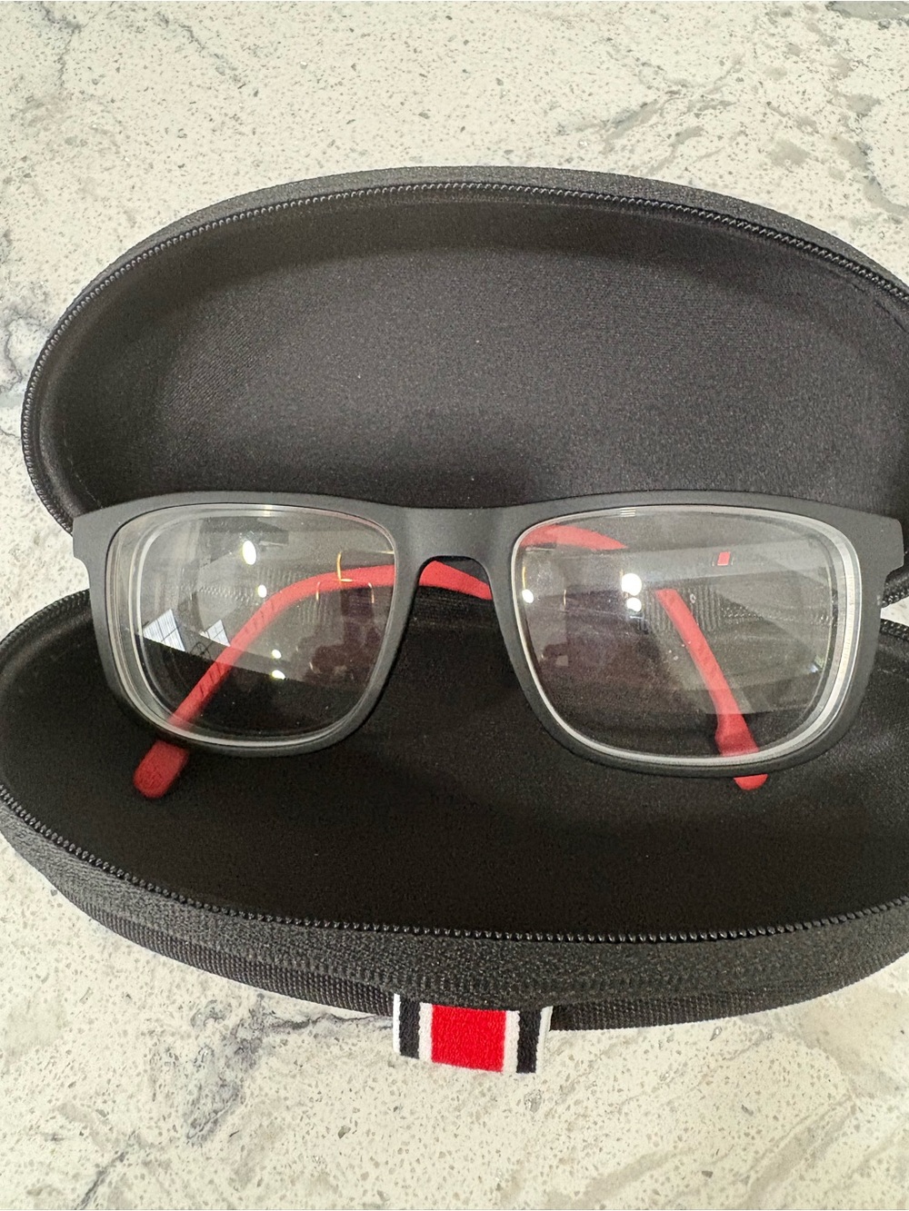 Carrera never wornBlack Frame Glasses with Red and snap on to create sunglasses.